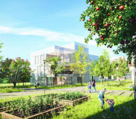 Voici comment la Municipalité oronaise imagine le futur écoquartier. INFOGRAPHIE 3D – HALTER AG