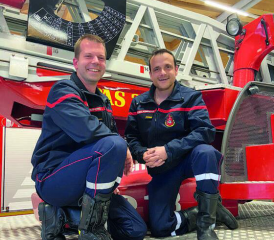 Il ne reste plus que deux semaines de service au commandant du SDIS Oron-Jorat, Marc Platel (à droite), avant de passer le témoin à son successeur, Yannick Arnould. DR