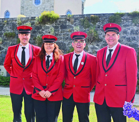 Vincent Bourguet, Barbara Savoy, Christophe Perroud, Etienne Rüfenacht (manque sur la photo Stéphane Gabriel) recevront chacun une médaille pour leurs années de musique. DR