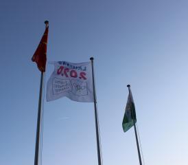 Le drapeau des jeux Olympiques de la Jeunesse de Lausanne flotte désormais à Essertes, Maracon et Oron. PHOTOS IG
