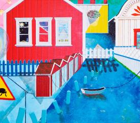 Dans ses œuvres, Léa Stuby revient sur son voyage d’un mois à travers la Suède, la Norvège et la Finlande. Elle est notamment tombée sous le charme du village de Fjällbacka. PHOTOS LÉA STUBY