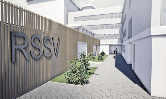 La rénovation de l’ancien hôpital de Châtel-St-Denis permettra d’avoir une entrée centrale pour les divers services. ATELIER 78