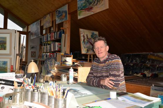 Andrew McGeachy dispose d’un atelier spacieux: environ 100 m2 entièrement dédiés à la création. CM