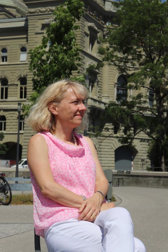 Nommée ambassadrice à Abidjan, Anne Lugon-Moulin quittera son bureau dans l’aile ouest du Palais fédéral. VJ