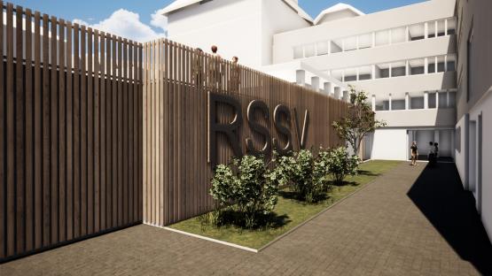 L’entrée des locaux du RSSV sera remaniée, avec pour but d’améliorer la circulation à l’intérieur du bâtiment. ATELIER 78