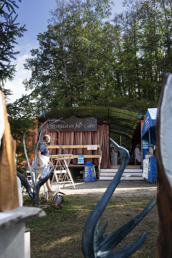 Samedi, une cinquantaine d’artistes ont investi les ruines du château de Bossonnens pour le dernier jour de l’exposition en plein air de Bossonn’Art. ÉLOÏSE GENOUD