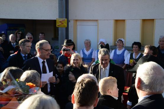 Le 17 décembre 2017, Guy Parmelin s’était arrêté à Oron-le-Châtel, après son élection au Conseil fédéral. Il avait été reçu par le syndic des lieux Philippe Modoux. VJ/ARCH. MESS.